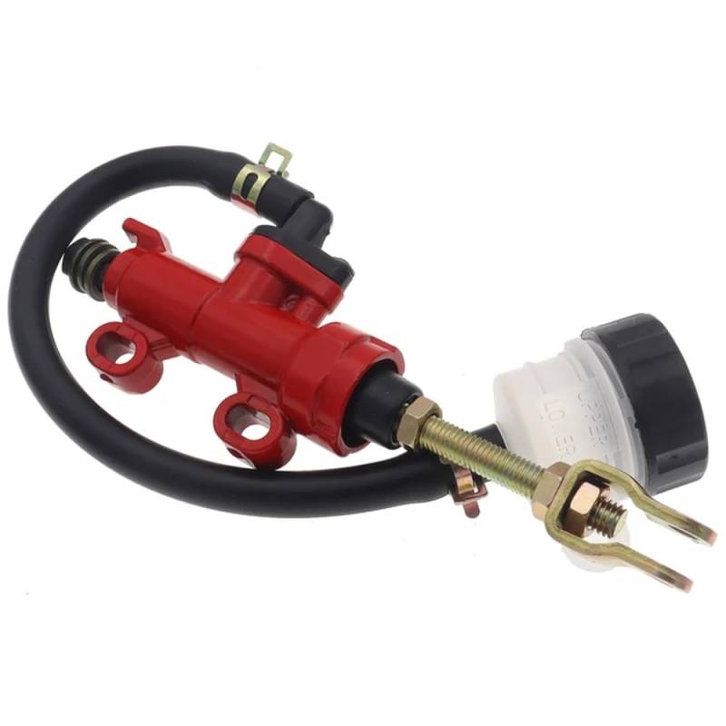 45mm hydraulische Bremspumpe hinten Fuß Hauptbremszylinder Kompatibel mit Motorrad(Red) von HRNJX