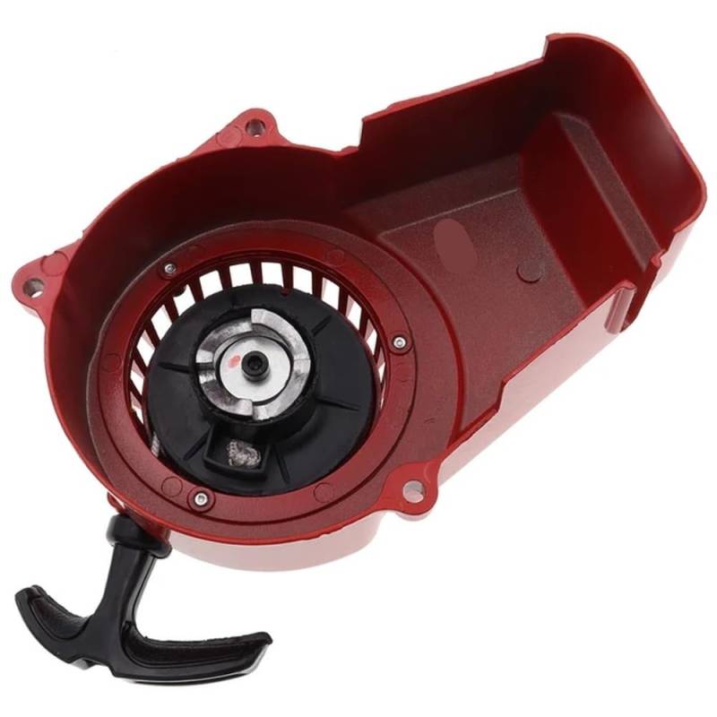 Aluminium-Seilzugstarter Kompatibel mit 49 cc Pocket Bike ATV Quad Rasenmäher Motoren Ersatzteil(Red) von HRNJX