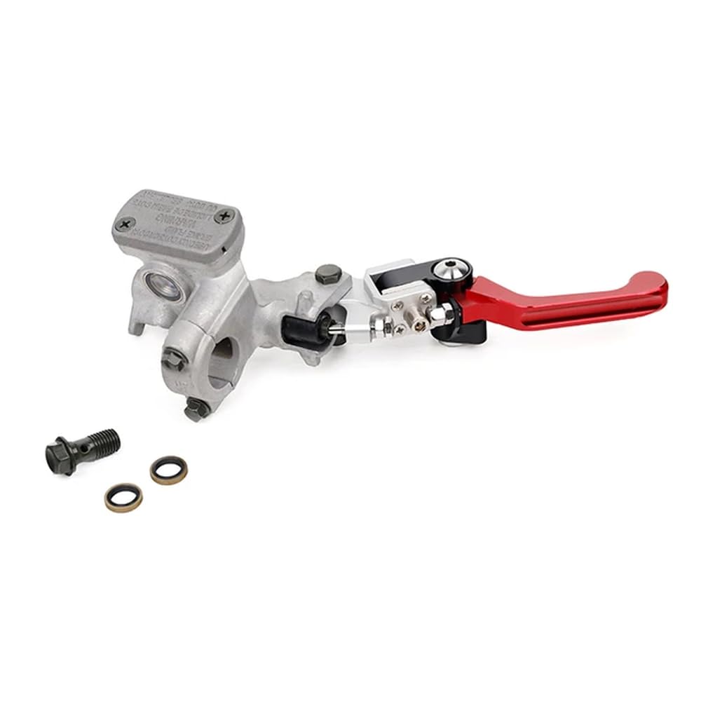 M10 Motorrad Vorne Hydraulische Bremspumpe Hauptzylinder Rot Rechts Scheibenbremshebel Kompatibel mit Motorrad Upgrade Und Modifikation(Red) von HRNJX