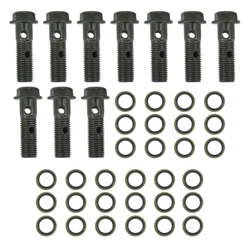 M10x1,25mm M10x1mm Motorrad Bremssattel Hohlschraube Ölablass Hohlschraube Kompatibel mit Bremsschlauch Bremssattel Hauptzylinder(M10x33 10Piece) von HRNJX