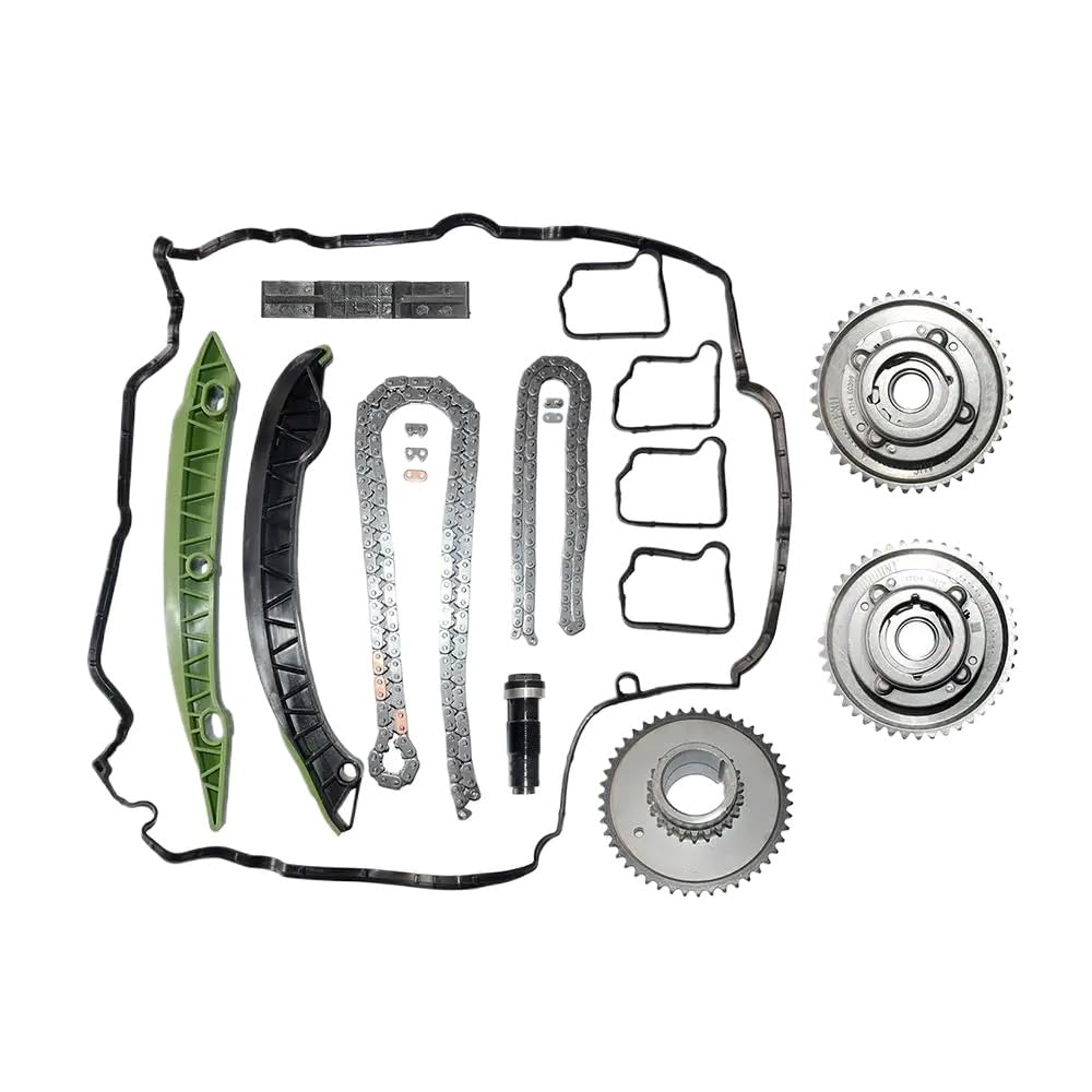 Motornockenwellen-Einstellgetriebe und Steuerkettensatz, kompatibel mit W203 W204 C200 E250 M271 SLK250-Modellen 2710501400 2710503347 2710503447 von HRNJX