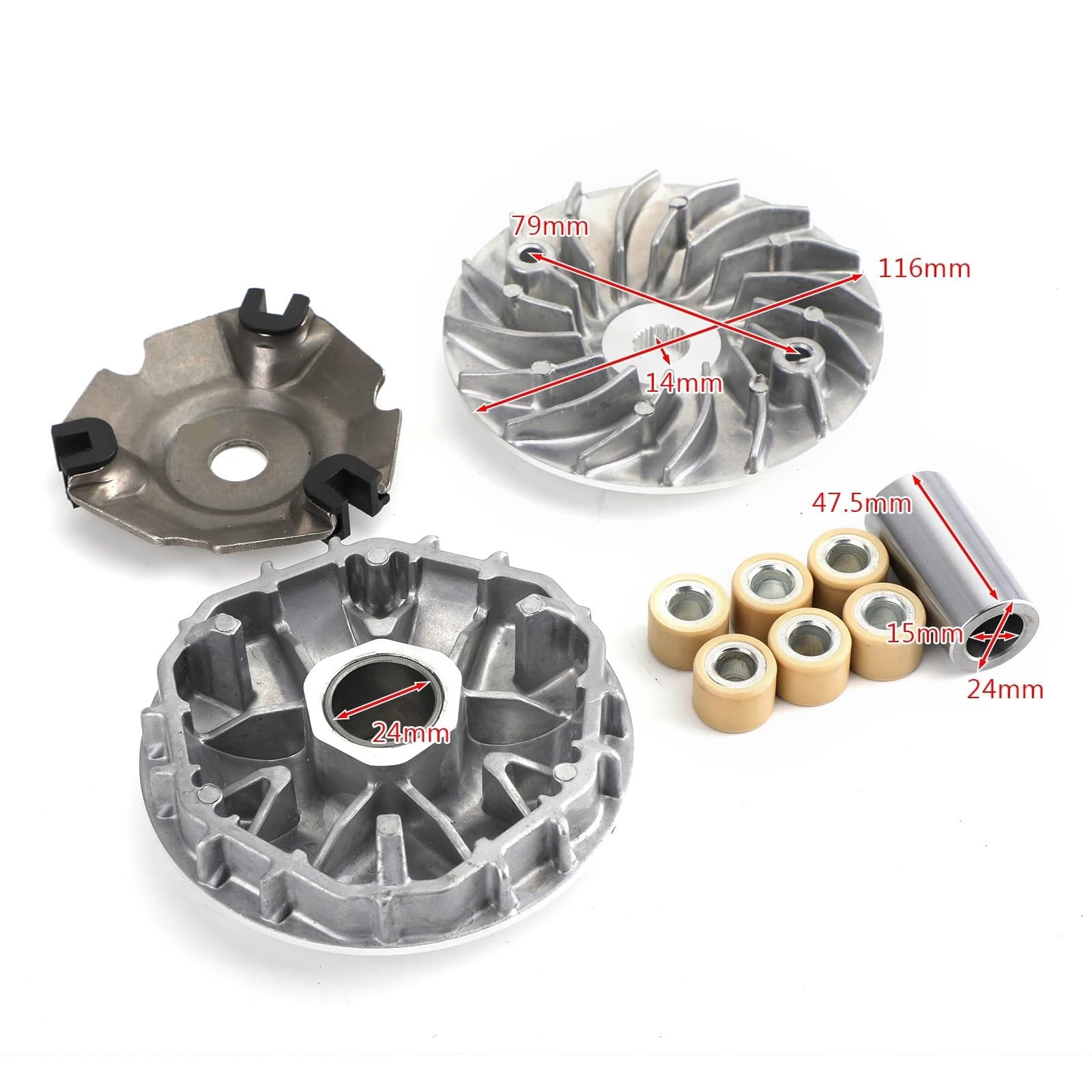 Vordere Variatorkupplung mit beweglichem Stirnradantrieb, komplett Kompatibel mit PCX125 PCX150 WW125 WW150-Modelle von HRNJX