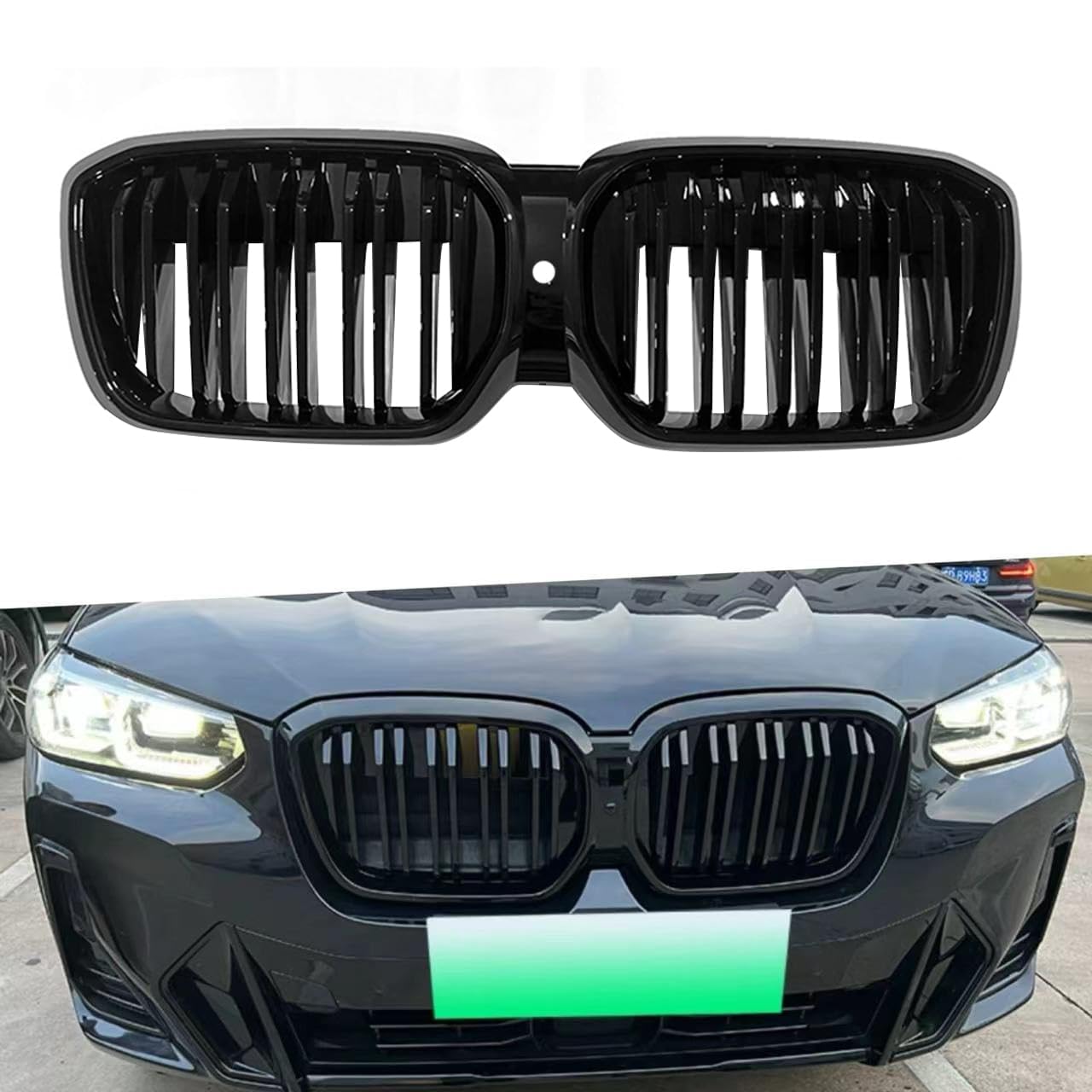 Kühlergrill für BMW iX3 2021-2024 Verschleißfest Wetterfest und Langlebig Sport Stil Autoersatzteile Dauerhaft Grill von HRPOEW