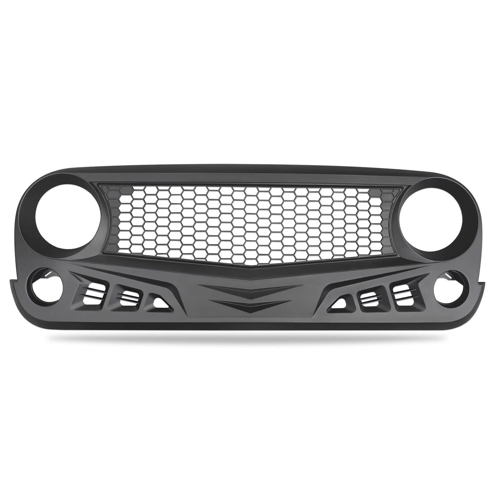 Kühlergrill für Jeep Wrangler JK 2007 2008-2012 2013 2014 2015 2016 2017 Verschleißfest Wetterfest und Langlebig Sport Stil Autoersatzteile Dauerhaft Grill von HRPOEW