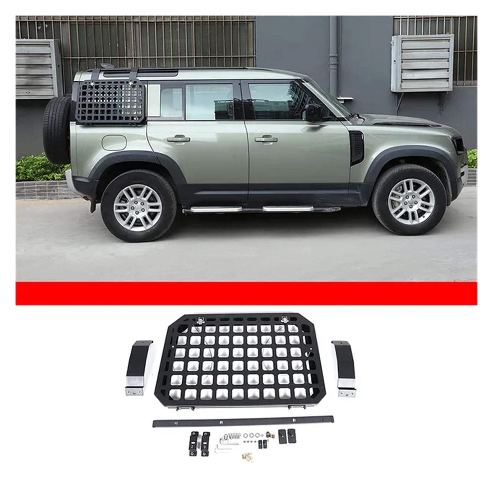 Auto-Hecktür-Fensterglaspanzerung, Schutzdekorationsrahmenabdeckung, kompatibel mit Land Rover Defender 90 110 130 2020-2024, Autozubehör(Matte Black) von HRPPFGFWP