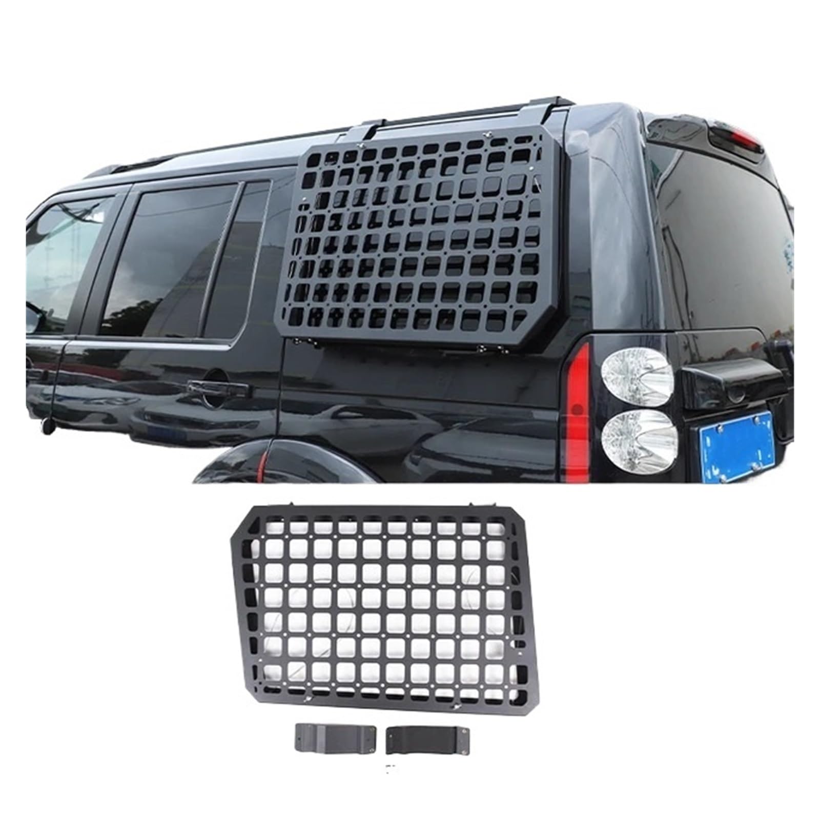 Faltbarer Rahmen, Auto-Heckscheibenglas-Panzerungsregal, Lagerregale, kompatibel mit Land Rover Discovery 4 LR4 2010–1016, Auto-Außenzubehör(Black) von HRPPFGFWP