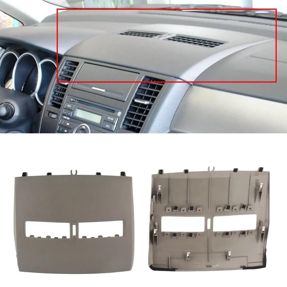 HRTLSS Auto AC Klimaanlage Lüftungsgitter Auto-Finisher-Instrumententafel-Abdeckung Vorderes Armaturenbrett Mittlere Klimaanlage Auslassöffnungen Abdeckung Für Tiida 2005–2011 von HRTLSS