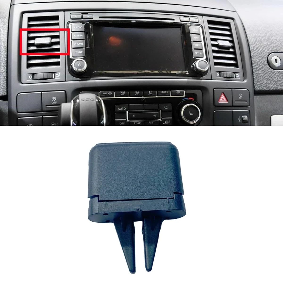 HRTLSS Auto AC Klimaanlage Lüftungsgitter Auto Front Dash A/C Klimaanlage Vent Outlet Clip Trim Für Für Transporter Für T5 Für Multivan 2008-2015 von HRTLSS