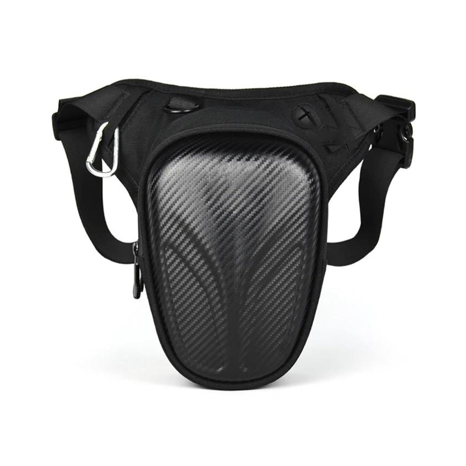 HRTLSS Leder & Satteltaschen Carbon Fiber Motorrad Drop Leg Seitentasche Schwarze Motorradtasche Hartschale Outdoor Casual Hüfttasche Motorrad Hüfttasche Gürteltaschen(Nero) von HRTLSS