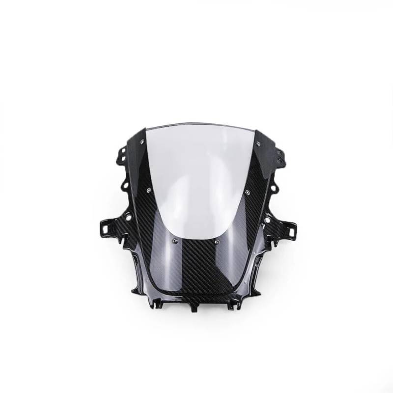 Motorrad Windschutz 3K Carbon Fiber Motorrad Zubehör Front Verkleidung Bildschirm (Mit Transparent Glas) Windschutzscheibe Für Y&AMAHA R1 R1M 2020 2021 2022 von HRTLSS