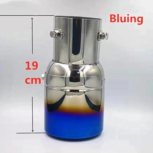 Autoauspuff Mit Einstellbarem Winkel Schalldämpfer Universalrohr Edelstahl Endrohr Mit Netzspitze Einlass 73 Mm Auslass 101 Mm Endrohr Auspuff(Blau) von HSAJFEB