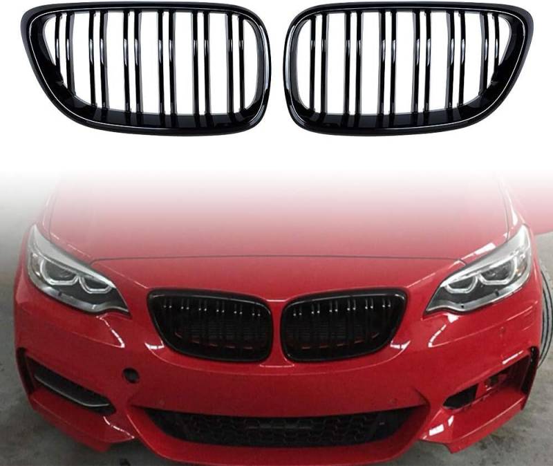 Gloss Black Kühlergrill für 2 Series F22 F23 F87 2012-2017 Nieren Doppel Bar Front Grille von HSDOMTO