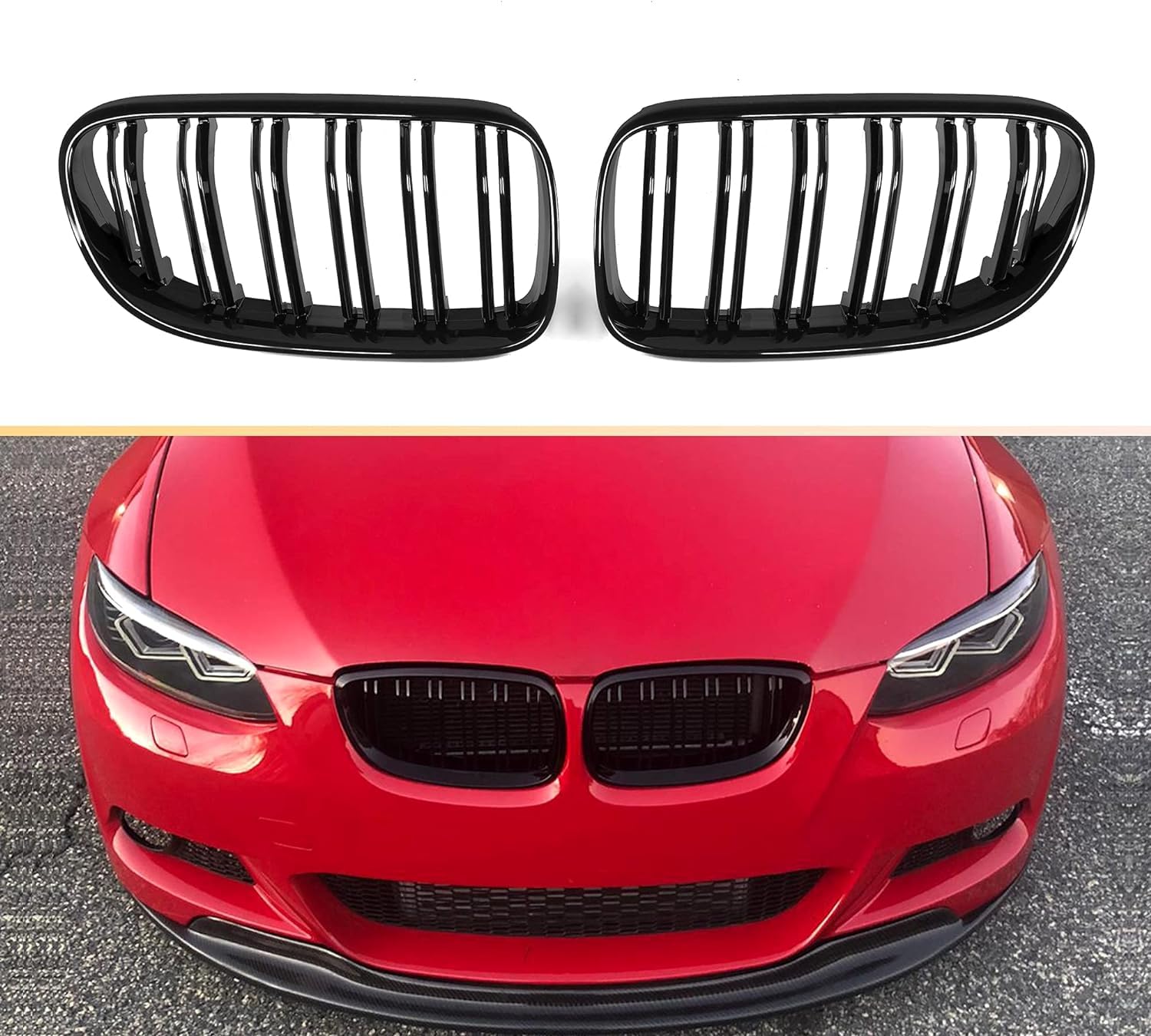 Gloss Black Kühlergrill für 3 Series E92 E93 2010-2014 Nieren Doppel Bar Front Grille von HSDOMTO