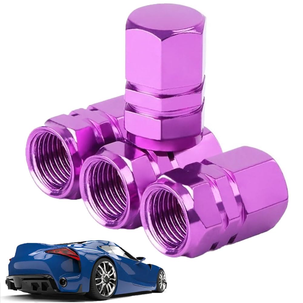 Auto-Ventilkappen Ventildeckel Autoreifen Ventil Abdeckung Reifen Ventilkappen Autoventil-Kappen für Audi 90 (89,89Q,8A,B3) Ventilkappen Auto Zubehör,F-Purple von HSDPZQ