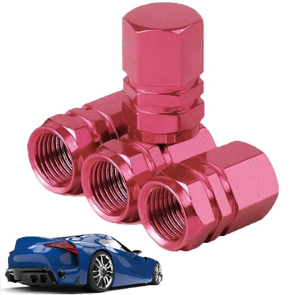 Auto-Ventilkappen Ventildeckel Autoreifen Ventil Abdeckung Reifen Ventilkappen Autoventil-Kappen für Audi Q7 SUV Ventilkappen Auto Zubehör,C-Pink von HSDPZQ