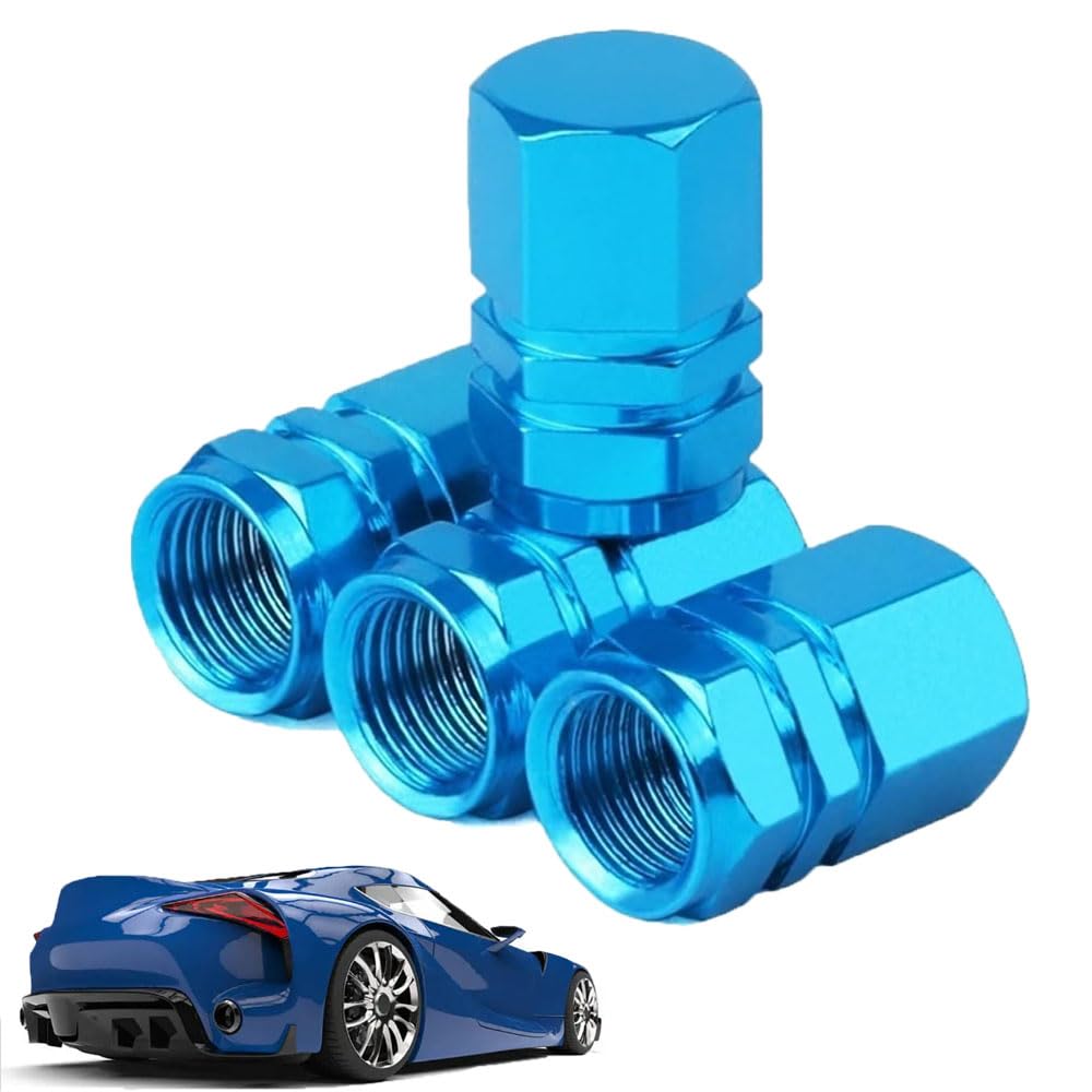 Auto-Ventilkappen Ventildeckel Autoreifen Ventil Abdeckung Reifen Ventilkappen Autoventil-Kappen für Audi R8 Coupe Ventilkappen Auto Zubehör,D-Blue von HSDPZQ