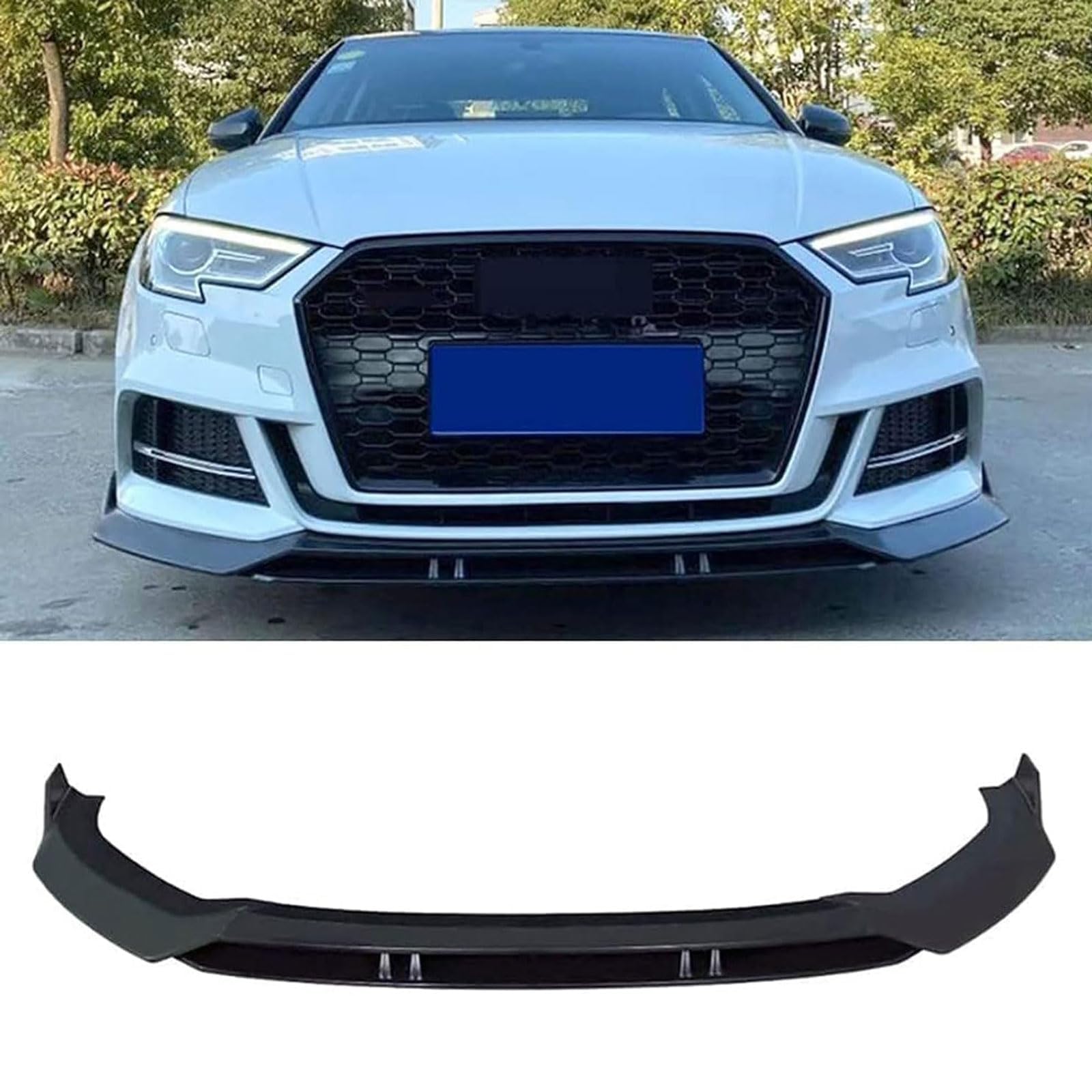 Frontspoiler Lippe Spoilerlippe Splitter Für Audi A3 S3 Limousine 2017 2018 2019 2020, Frontschürze Spoiler Frontspoilerlippe Tuning Auto zubehör von HSDPZQ