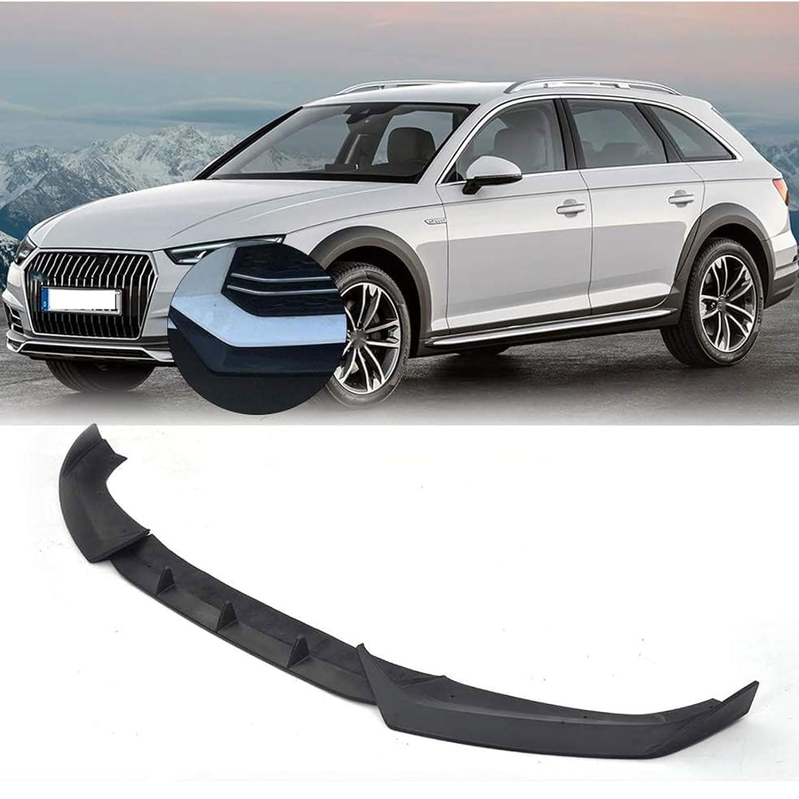 Frontspoiler Lippe Spoilerlippe Splitter Für Audi A4 B9 SLINE S4 Sedan 4 Door 2017 2018 2019, Frontschürze Spoiler Frontspoilerlippe Tuning Auto zubehör von HSDPZQ