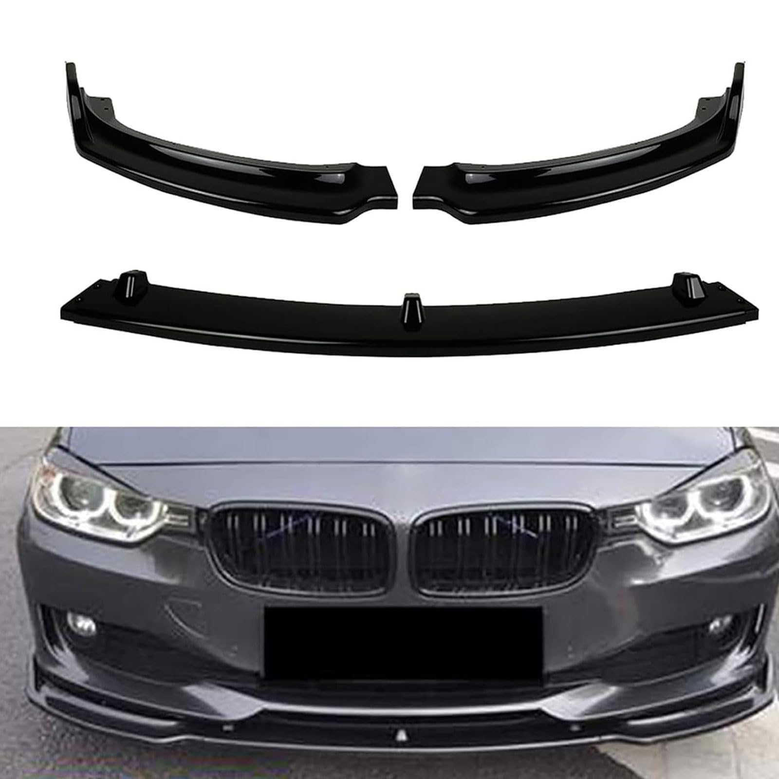 Frontspoiler Lippe Spoilerlippe Splitter Für BMW 3 Series F30 F35, Frontschürze Spoiler Frontspoilerlippe Tuning Auto zubehör von HSDPZQ