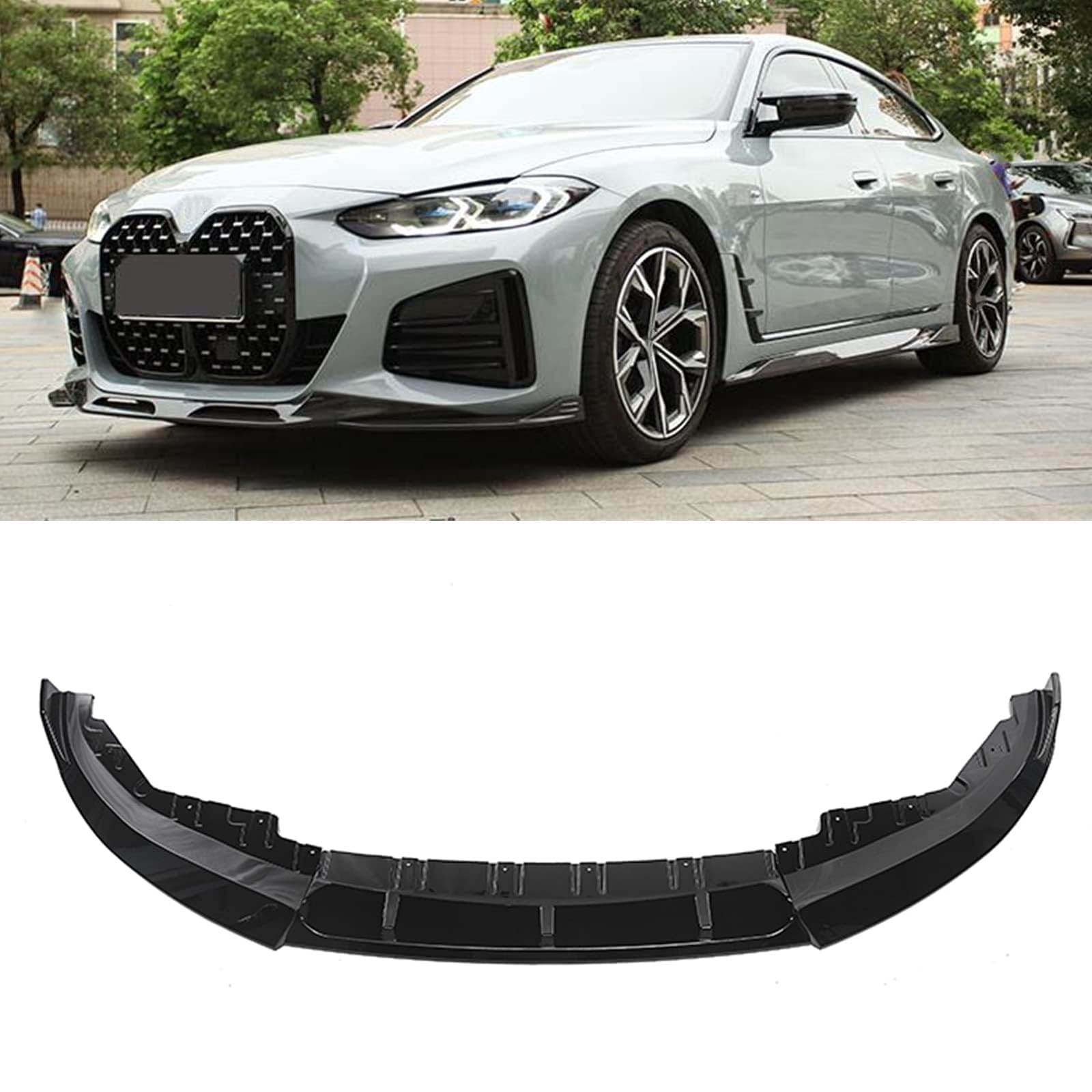 Frontspoiler Lippe Spoilerlippe Splitter Für BMW 4 Series G26 Coupe M Sport 2021-2022, Frontschürze Spoiler Frontspoilerlippe Tuning Auto zubehör von HSDPZQ