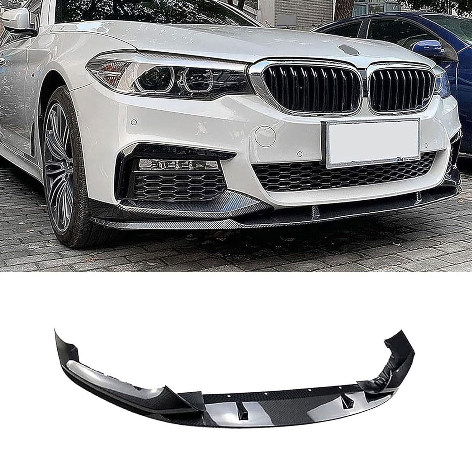 Frontspoiler Lippe Spoilerlippe Splitter Für BMW 5 Series G30 M Sport 2018 2019 2020, Frontschürze Spoiler Frontspoilerlippe Tuning Auto zubehör,B von HSDPZQ