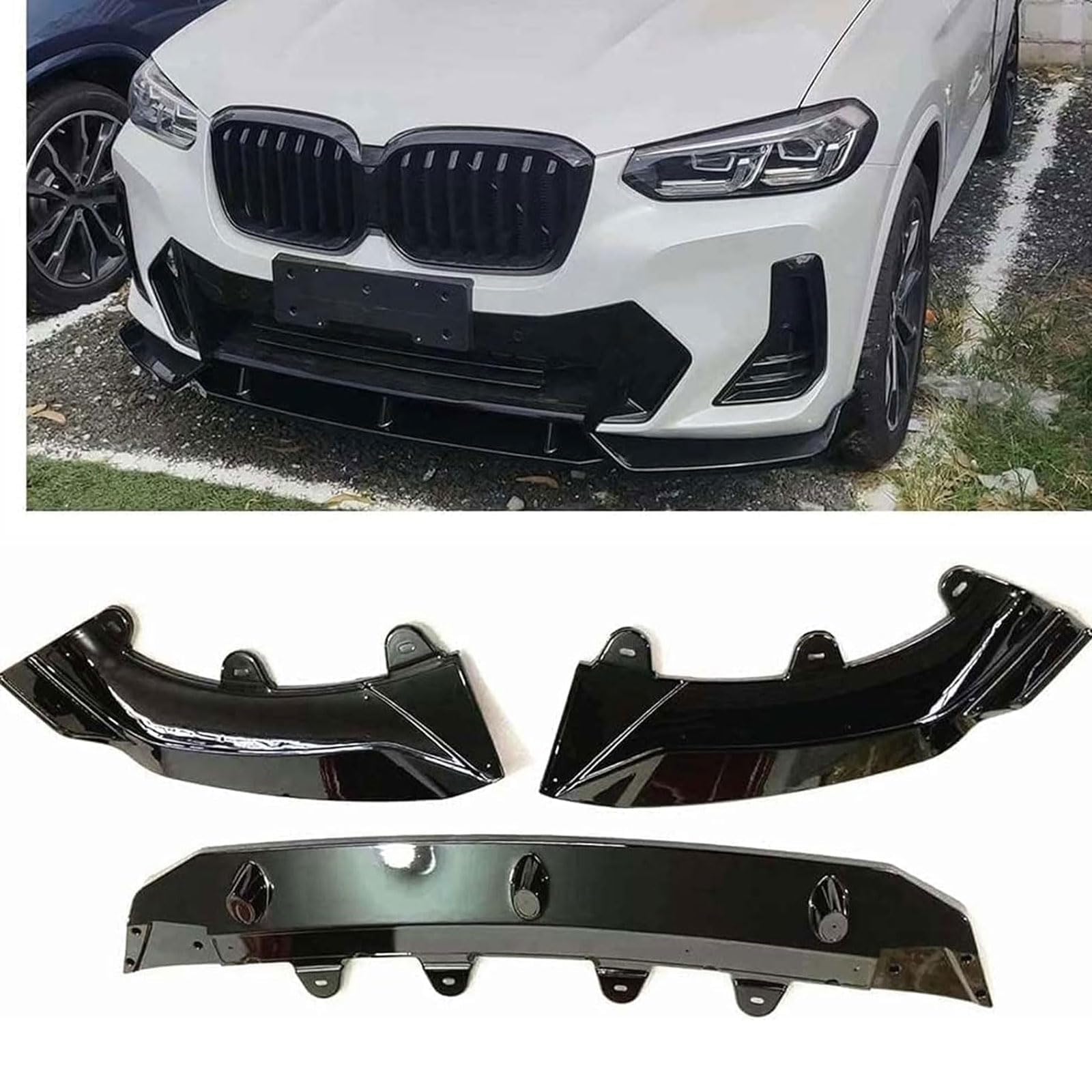 Frontspoiler Lippe Spoilerlippe Splitter Für BMW X3 2021-2022, Frontschürze Spoiler Frontspoilerlippe Tuning Auto zubehör von HSDPZQ