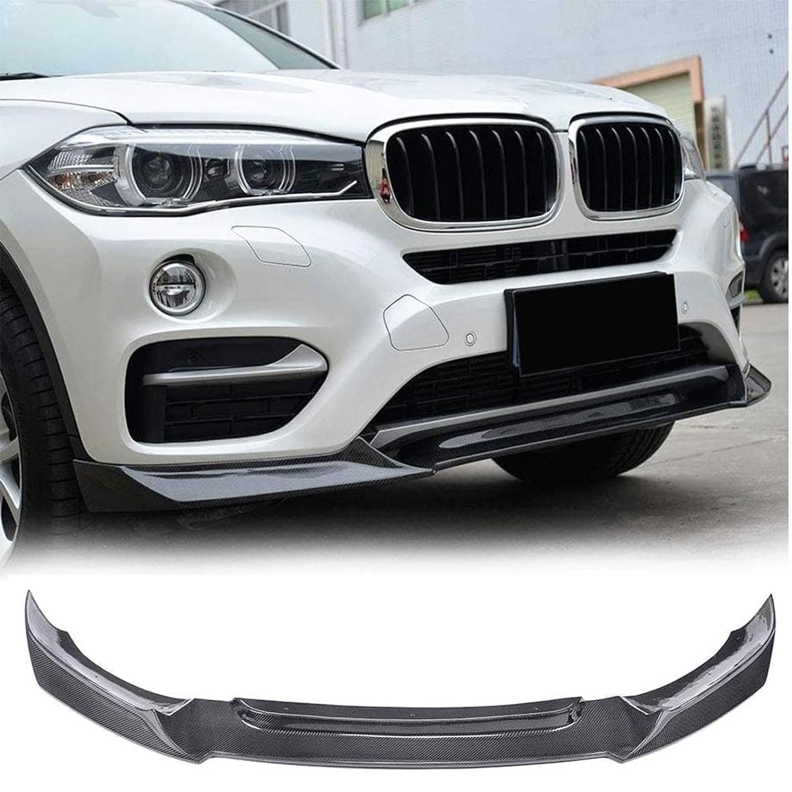 Frontspoiler Lippe Spoilerlippe Splitter Für BMW X6 F16 4Door 2015 2016, Frontschürze Spoiler Frontspoilerlippe Tuning Auto zubehör von HSDPZQ