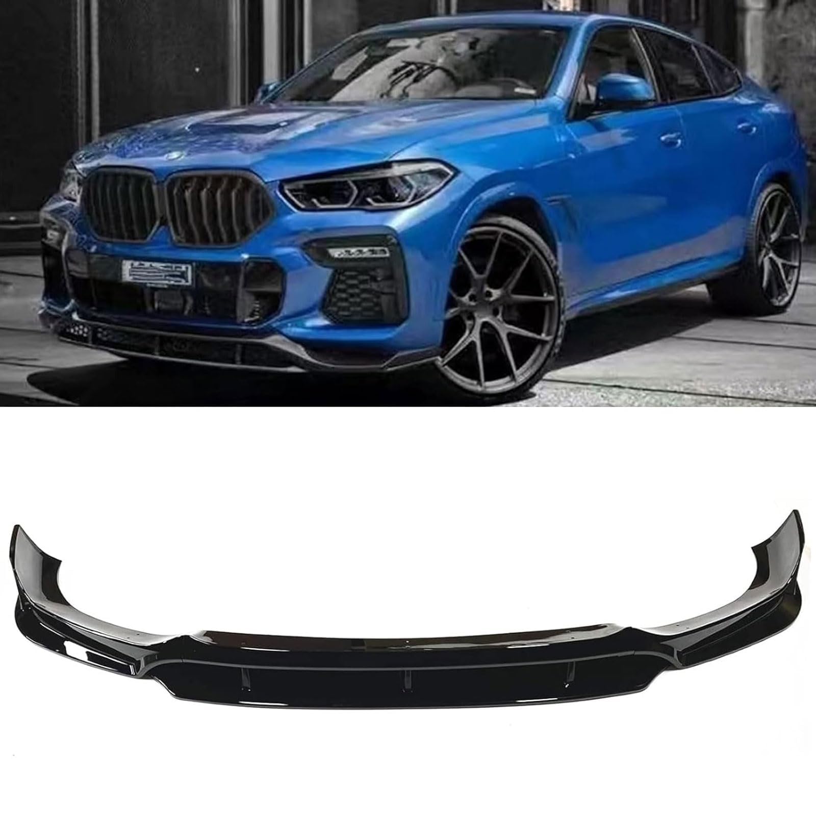 Frontspoiler Lippe Spoilerlippe Splitter Für BMW X6 G06 M Sport 2020 2021 2022, Frontschürze Spoiler Frontspoilerlippe Tuning Auto zubehör von HSDPZQ