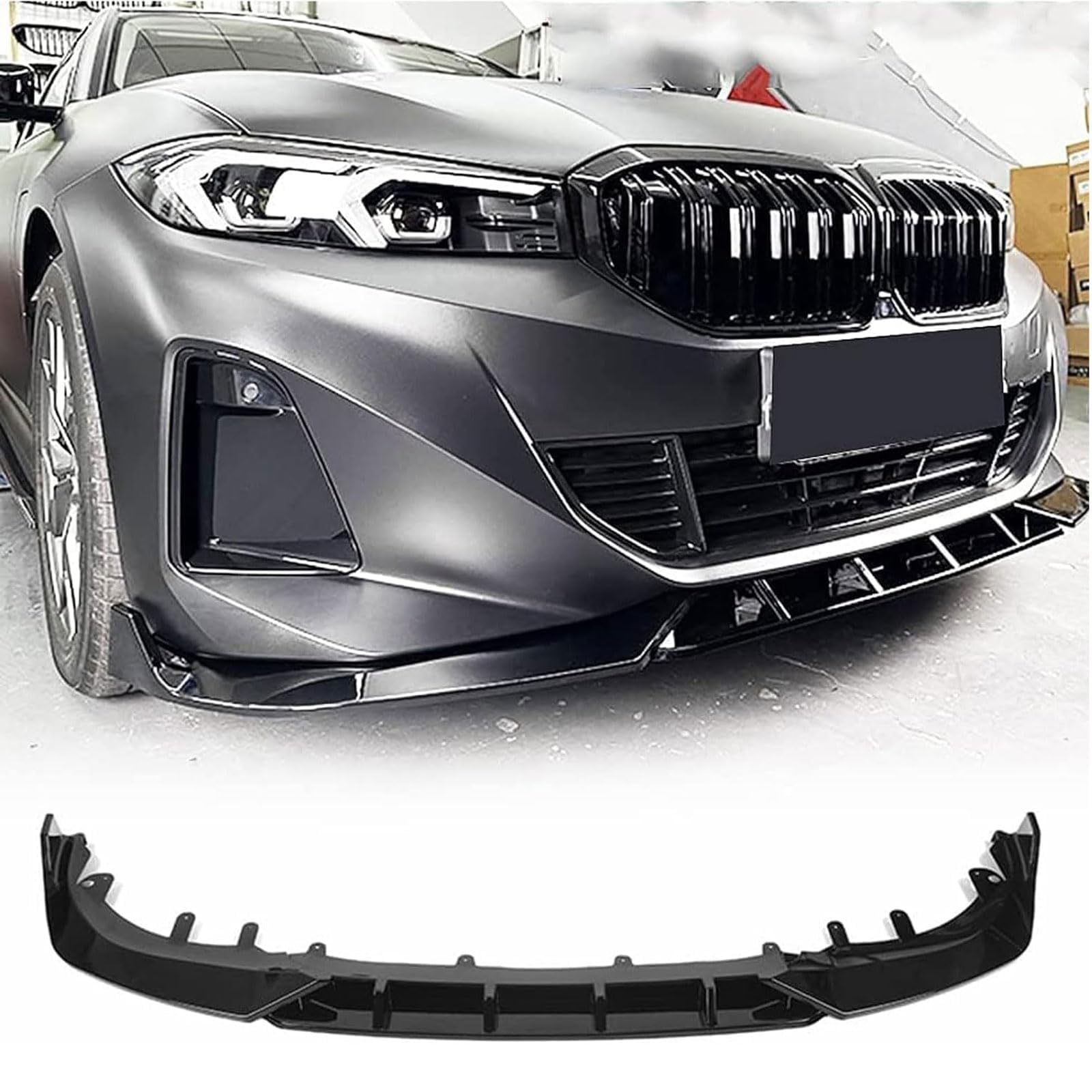 Frontspoiler Lippe Spoilerlippe Splitter Für BMW iX3 Sport Utility 4-Door 2021-2022, Frontschürze Spoiler Frontspoilerlippe Tuning Auto zubehör von HSDPZQ