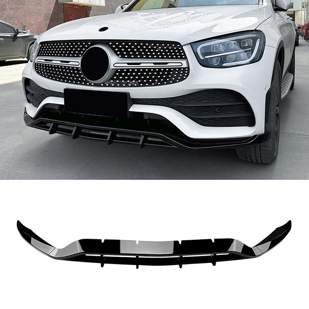 Frontspoiler Lippe Spoilerlippe Splitter Für Benz GLC Klasse X253 200 260 300 2020-2022, Frontschürze Spoiler Frontspoilerlippe Tuning Auto zubehör von HSDPZQ