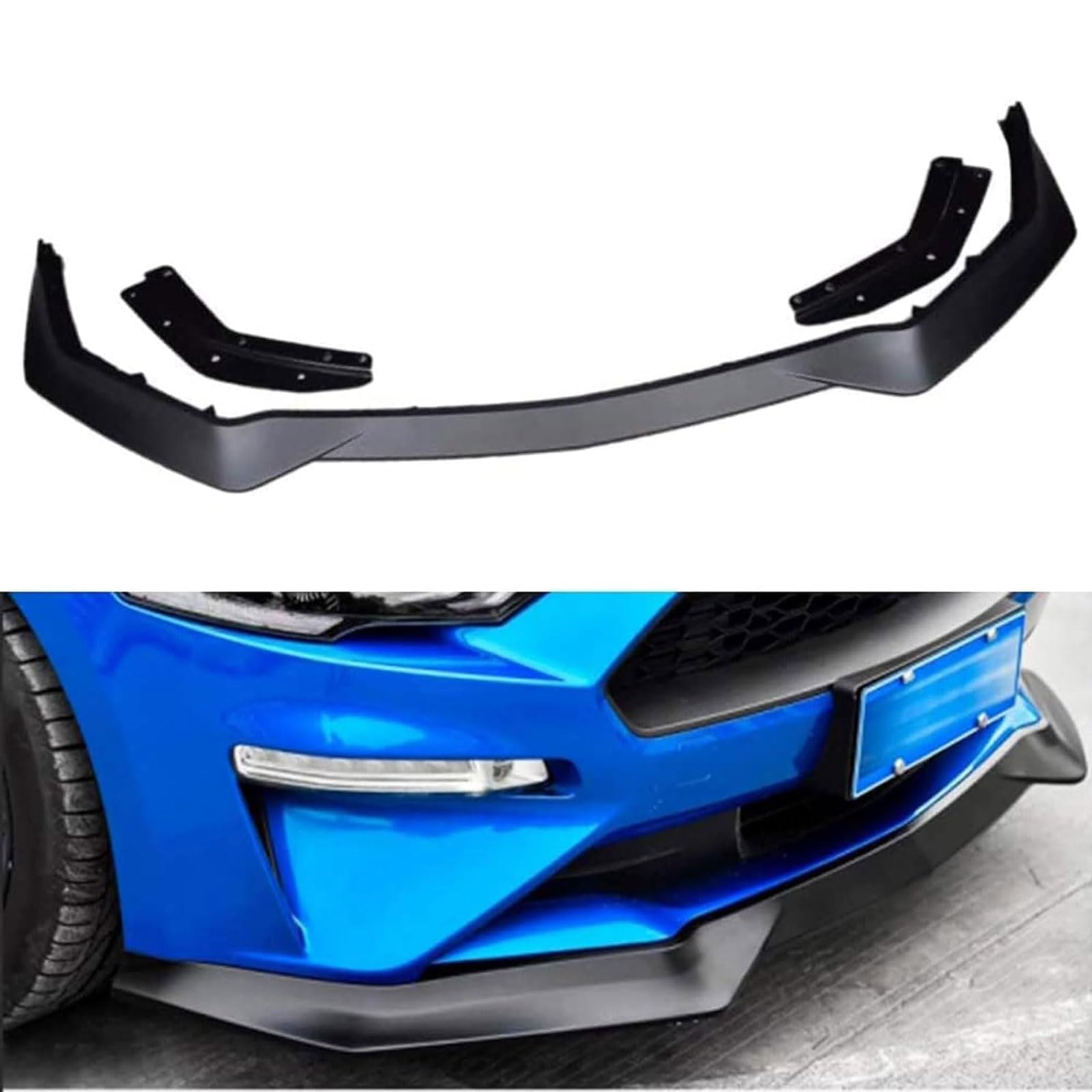 Frontspoiler Lippe Spoilerlippe Splitter Für Ford Mustang GT Coupe Convertible 2018 2019 2020, Frontschürze Spoiler Frontspoilerlippe Tuning Auto zubehör von HSDPZQ