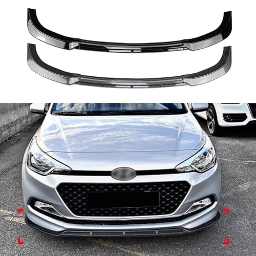 Frontstoßstange Lippe für Hyundai I20 MK2 Pre-Facelift 2015-2017, Frontstoßstange Spoiler Lippe Karosserie Kit Diffusor Splitter,Bright Black von HSHTTKL