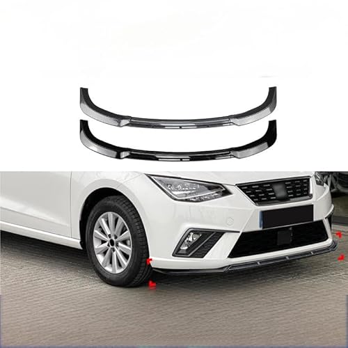 Frontstoßstange Lippe für Seat Ibiza MK5 FR/Standard 2018+, Frontstoßstange Spoiler Lippe Karosserie Kit Diffusor Splitter,Carbon Fiber Pattern von HSHTTKL