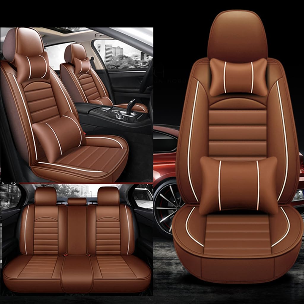 HSJDHNCS Auto-Sitzbezug Komplettset für Benz A class AMG 2014-2023,Auto Sitzschoner Autositzbezüge Auto-Zubehör Innenraum,A-Coffee von HSJDHNCS