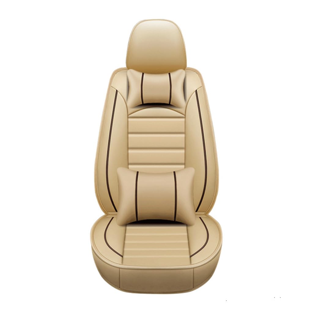 HSJDHNCS Auto-Sitzbezug Komplettset für Hyundai New 7 Seats SantaFe 2013-2018,Auto Sitzschoner Autositzbezüge Auto-Zubehör Innenraum,A-Beige von HSJDHNCS