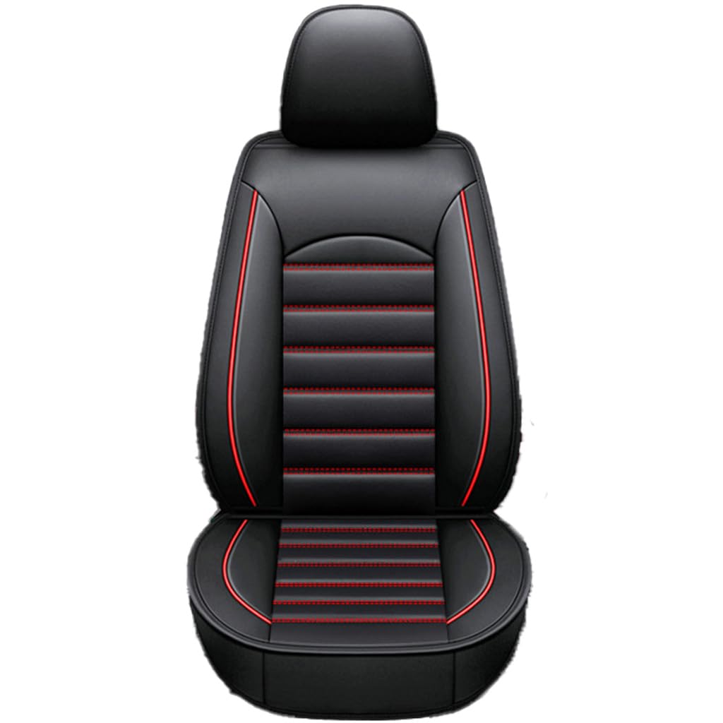 HSJDHNCS Auto-Sitzbezug Komplettset für Hyundai New 7 Seats SantaFe 2019-2023,Auto Sitzschoner Autositzbezüge Auto-Zubehör Innenraum,A-Black and Red von HSJDHNCS
