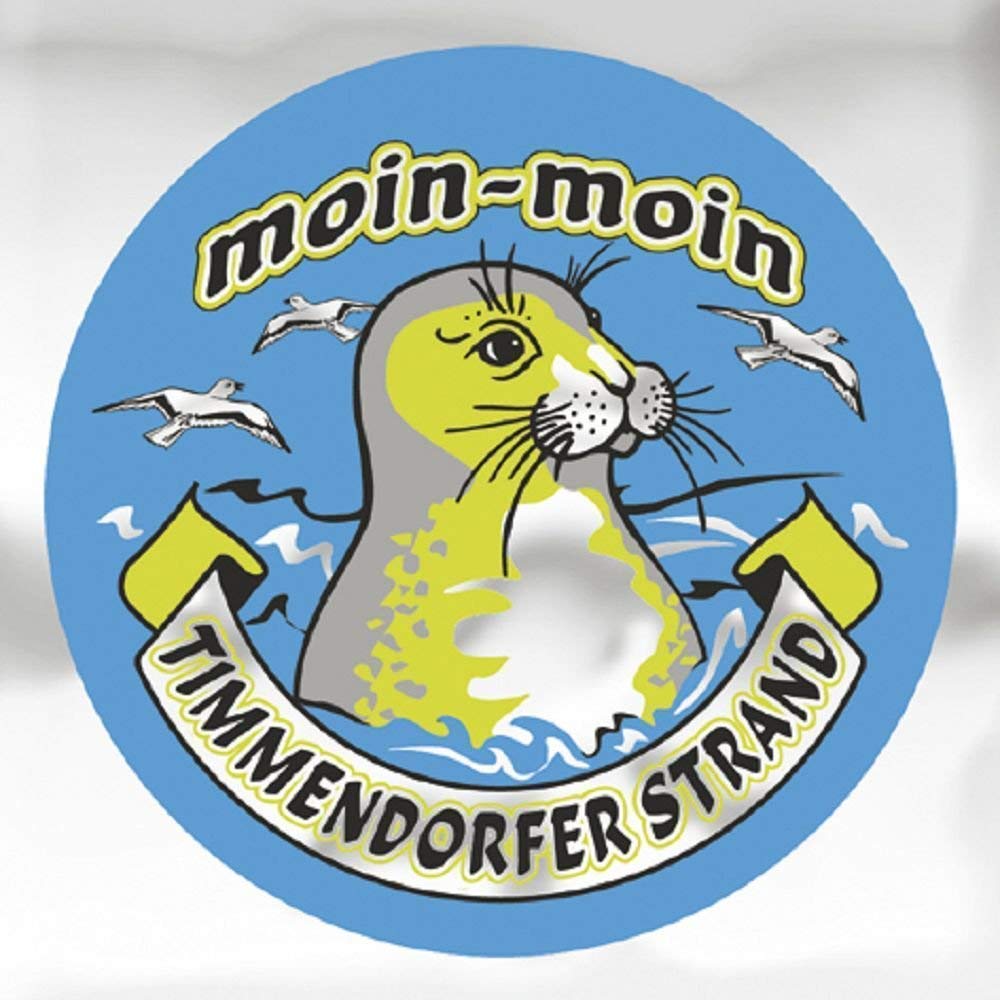 Auto-Aufkleber Stick Applikation Emblem Aufkleber rund mit Spiegelfolie "moin-moin TIMMENDORFER STRAND" NEU Gr. ca. 7.5cm (301496) von HSK