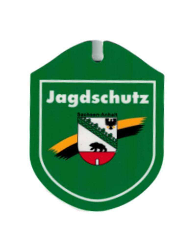 Einsatzschild Autoschild für Windschutzscheibe incl. Saugnapf - Jagdschutz - 308194 - incl. Wappen nach Wahl Farbe Region Sachsen-Anhalt von HSK