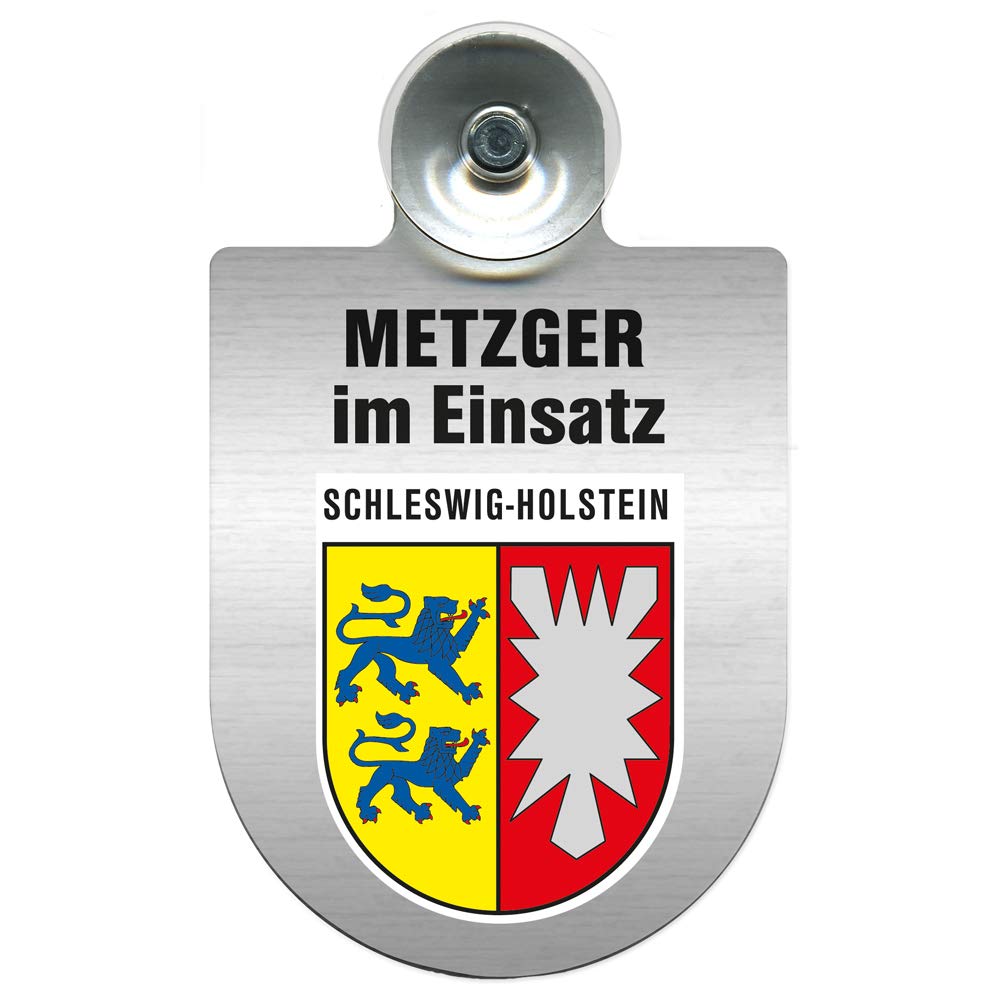 Einsatzschild mit Saugnapf - Metzger im Einsatz - incl. Regionenwappen nach Wahl 393825 Farbe Region Schleswig-Holstein von HSK