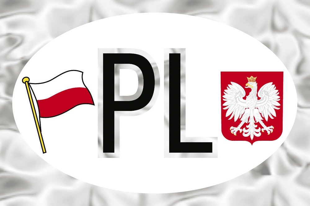 HSK Alu-Qualitätsaufkleber oval - PL = Polen Wappen Fahne - 301165 - Gr. ca. 102 x 66 mm von HSK