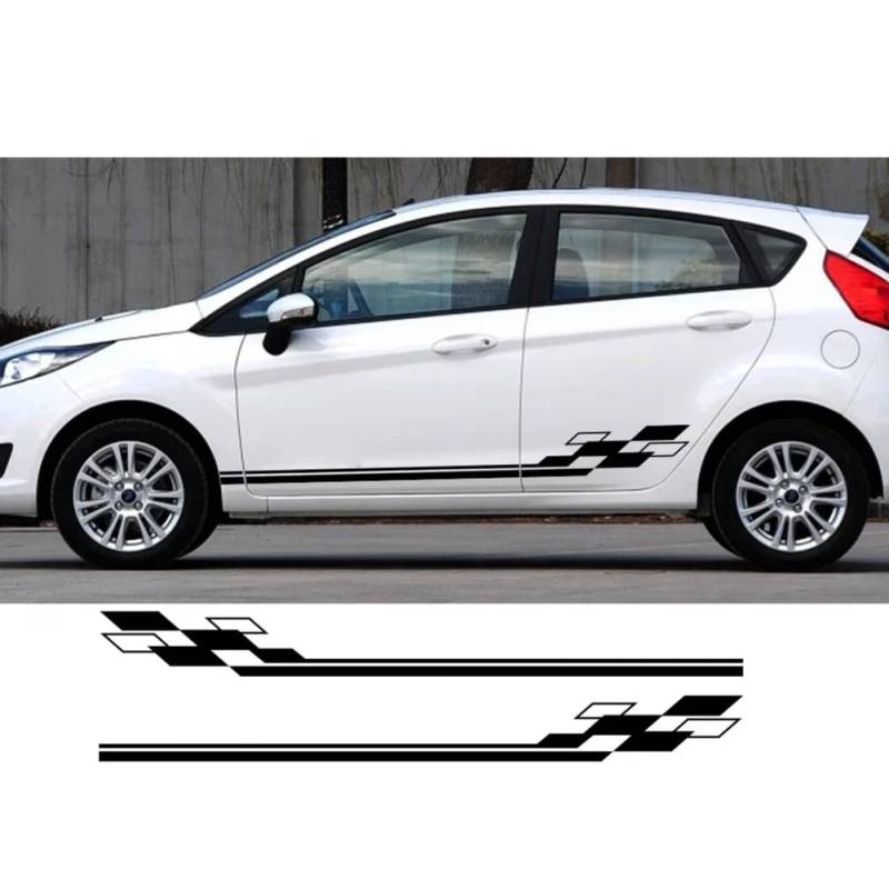 2 Stück Autotür Seitenschweller Vinyl Aufkleber, für Ford Fiesta MK6 MK7 Mk8 6 7 ST Car Line Grafik Dekoration Aufkleber Tuning Zubehör von HSLGYFUS