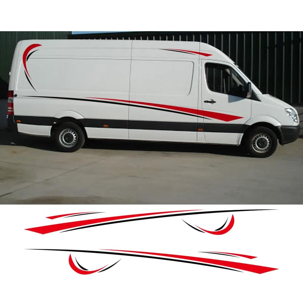 6 Stück/Lot Autoaufkleber, für M=ercedes B=ENZ Sprinter W906 515 Wohnmobil Caravan RV Streifen Camper Van Vinyl Aufkleber Tuning Zubehör von HSLGYFUS