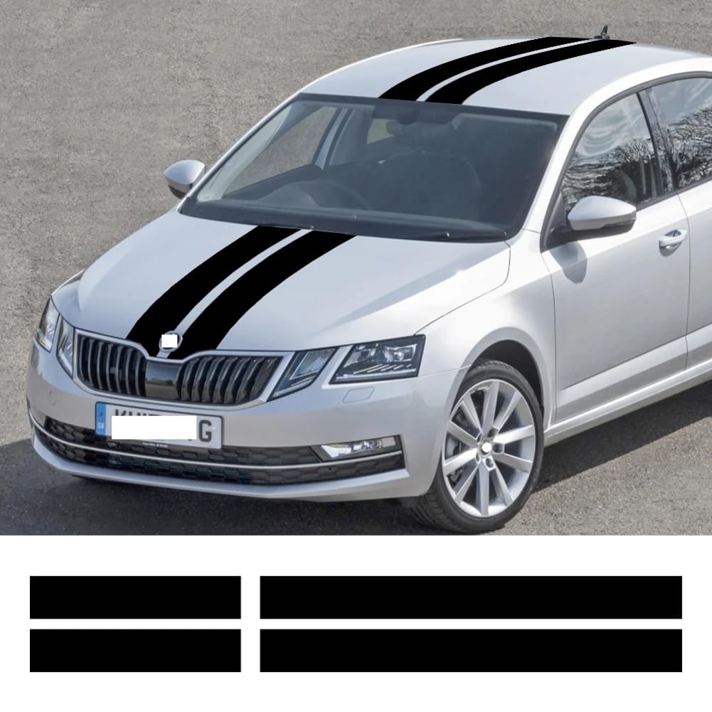 Auto Motorhaube Dachaufkleber, für Skoda Octavia Combi 1 2 3 MK3 VRS RS Grafikstreifen Auto Tuning Zubehör Dekor Aufkleber Vinylabdeckung von HSLGYFUS