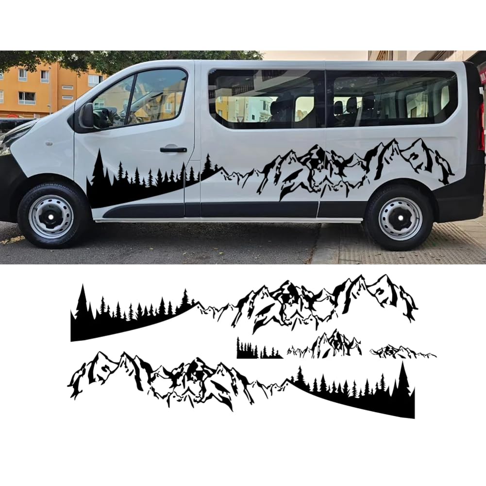 Autoaufkleber, für Vauxhall, für Opel Vivaro Camper Van Seitentürgrafiken Mountain Style Vinyl Dekor Aufkleber Auto-Tuning-Zubehör von HSLGYFUS