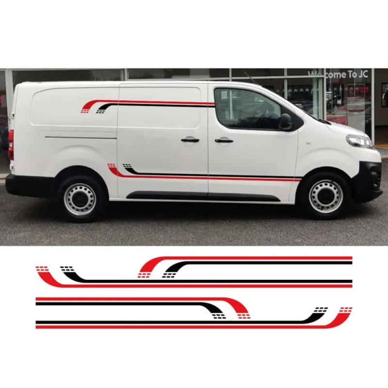 Autoseitenaufkleber, für Peugeot Expert Traveller, für FIAT Scudo, für Citroen Jumpy Tuning Autozubehör Liniengrafiken Vinylfolie Aufkleber von HSLGYFUS