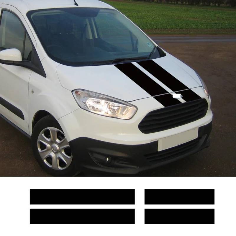 Motorhaubenabdeckungsaufkleber, für Ford Transit Courier Camper Van Cargo Vinyl Hintertür Dekor Aufkleber Auto-Tuning-Zubehör von HSLGYFUS