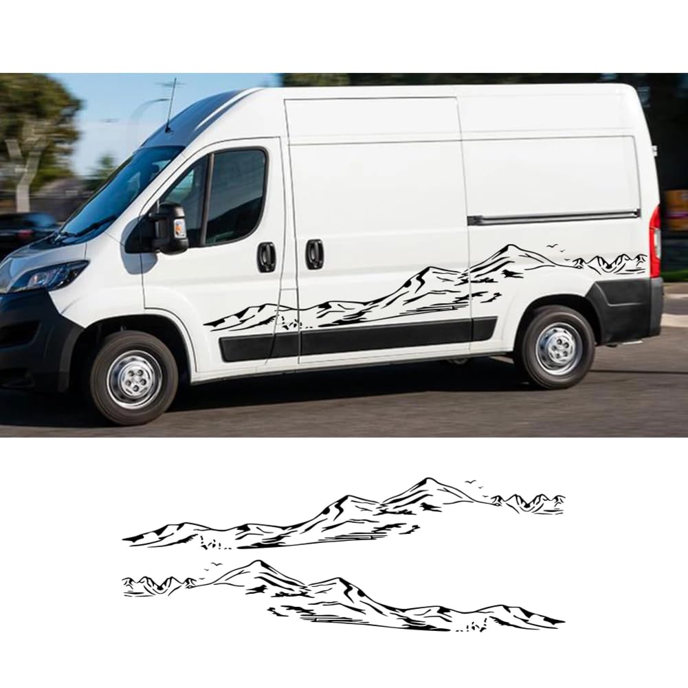 Mountain Styling Autotür-Seitenaufkleber Camper Van Graphics Decor Decals, für FIAT Ducato, für Peugeot Boxer, für Citroen Jumper Wohnmobil von HSLGYFUS