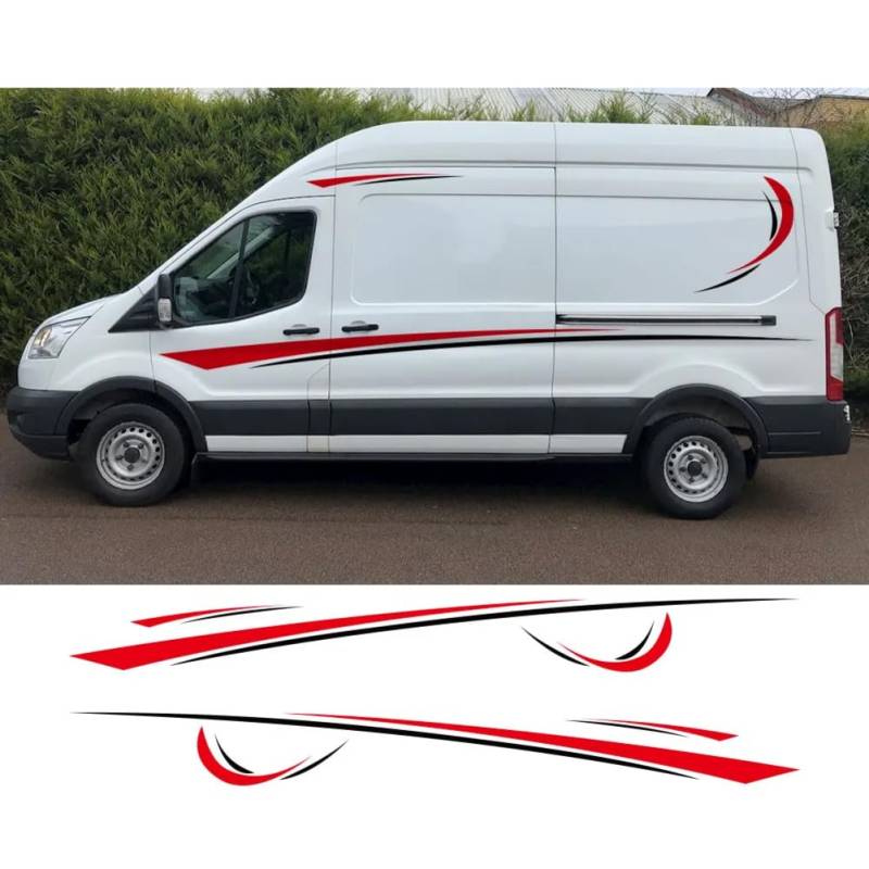 Van-Aufkleber, für Ford Transit MK8 2014-2021, Wohnmobil-Streifen, Camper-Autografik, Sport-Vinyl-Aufkleber, Auto-Tuning-Zubehör von HSLGYFUS