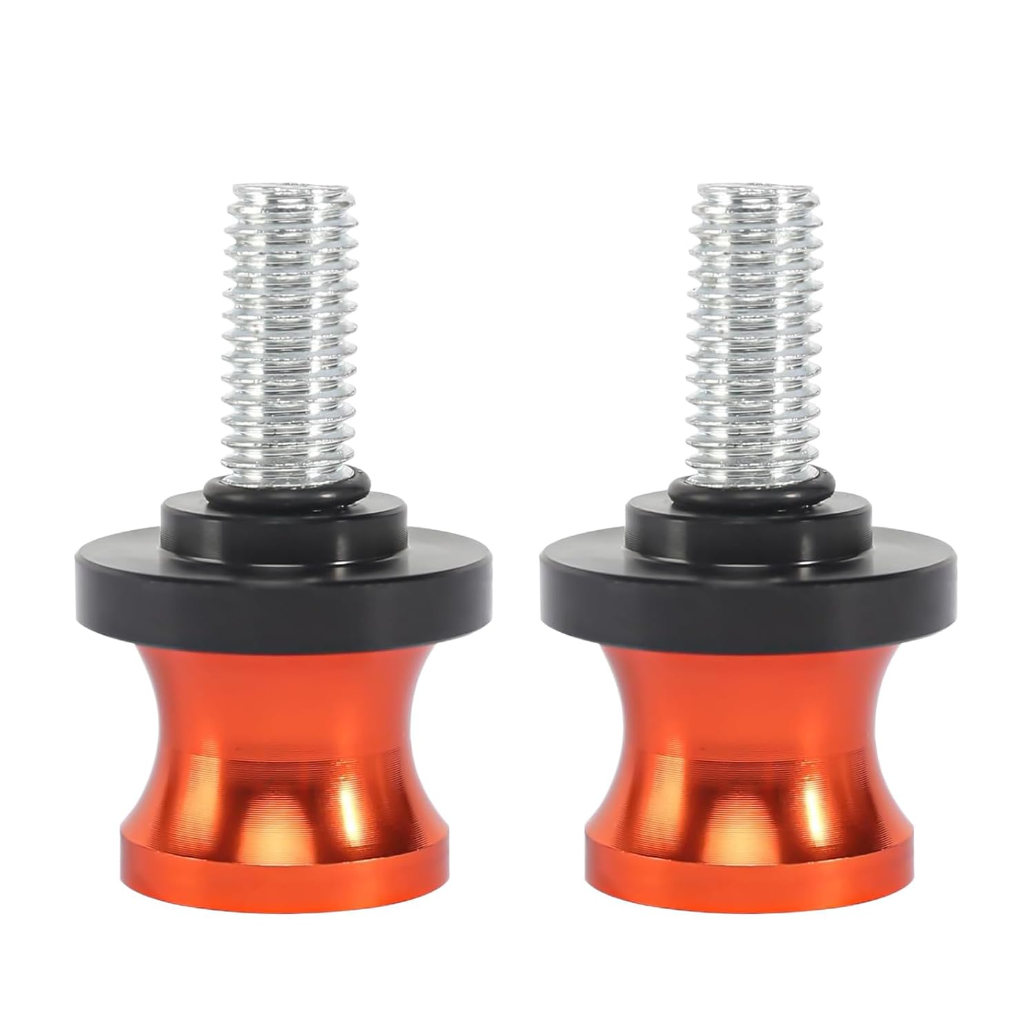 2 Stück Universal CNC Aluminium Ständeraufnahme Bobbins, M10 Schwinge Ständer, Schwingarmspule, Bobbins Montageständer, Universal Montageständer Motorrad, Für 125 200 250 390 Motorradhalter (Orange) von HSLPSM