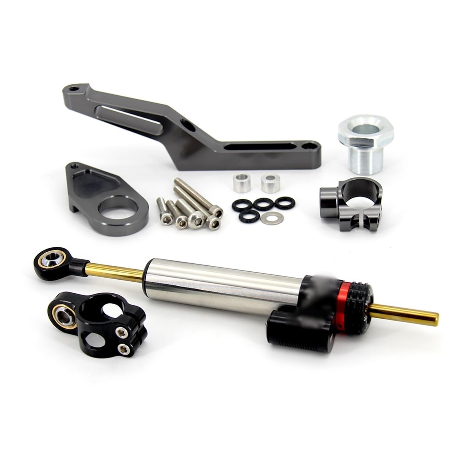 Lenkungsdämpfer Stabilisator Lenkungsdämpfer Für KAWASAKI ZX6R Für ZX-6R 2009 2012 2013 2014 2015 2016 2017 2018 2019 Motorrad Lenkungsdämpfer Stabilisator & Halterung (Farbe : Titanium Set) von HSPORT